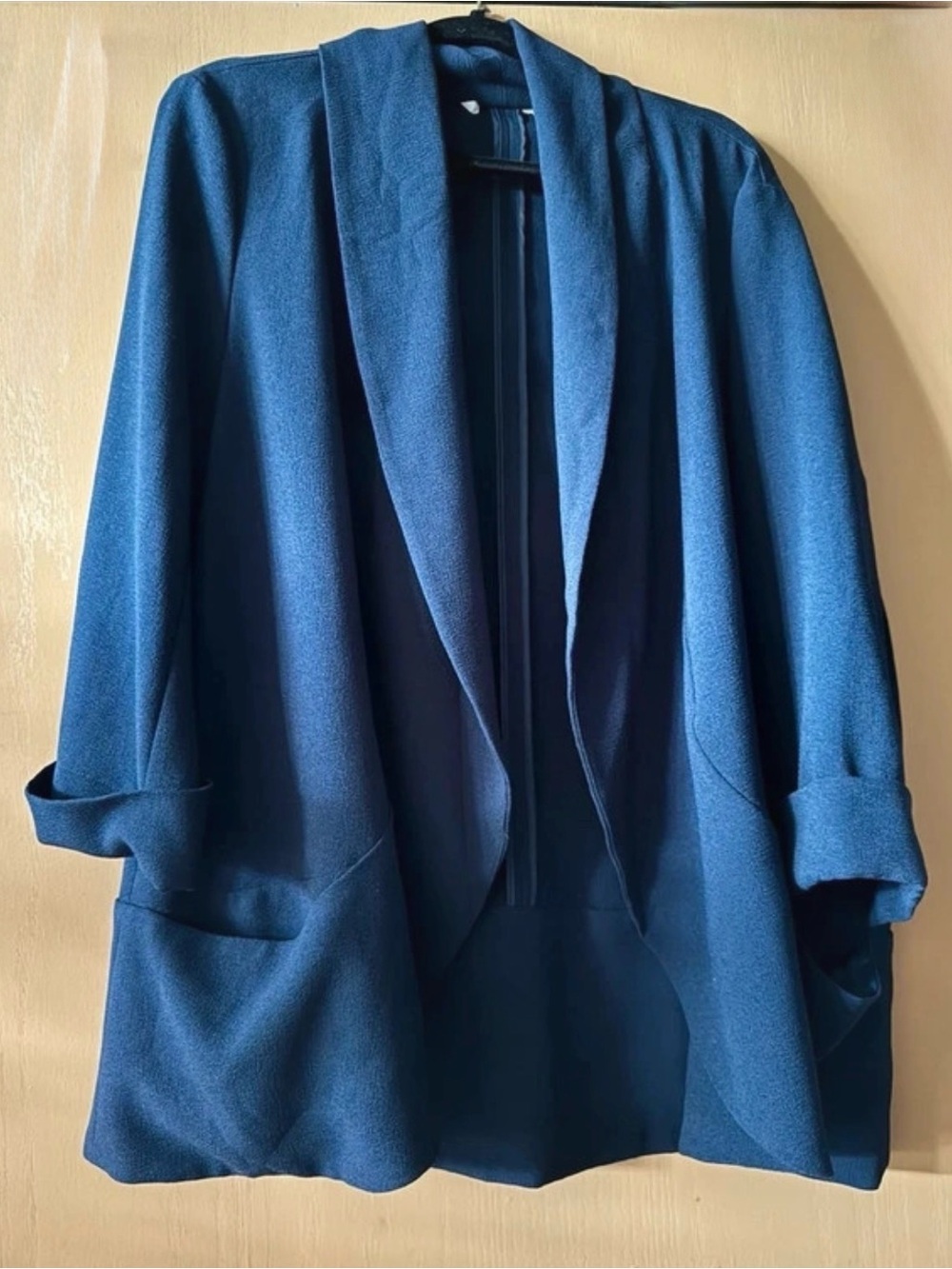 Navy Blue 3/4” Sleeve Oversized Office Suit Blazer Jacket Plus XXL